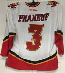 PHANEUF Calgary Flames Away White CCM 550 Air-knit Jersey