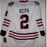 KEITH Chicago Blackhawks Reebok Premier 7185 Away White Jersey