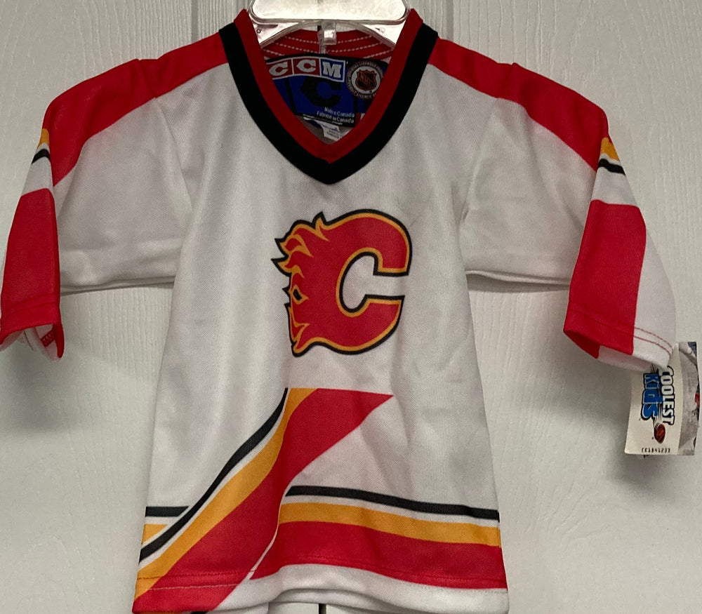 Calgary Flames White CCM 4100 TODDLER Jersey