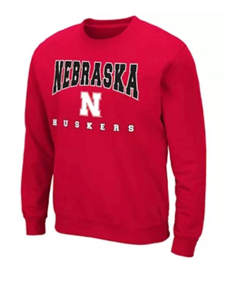 Colosseum Nebraska Cornhuskers RED Crewneck Fleece NCAA Sweatshirt