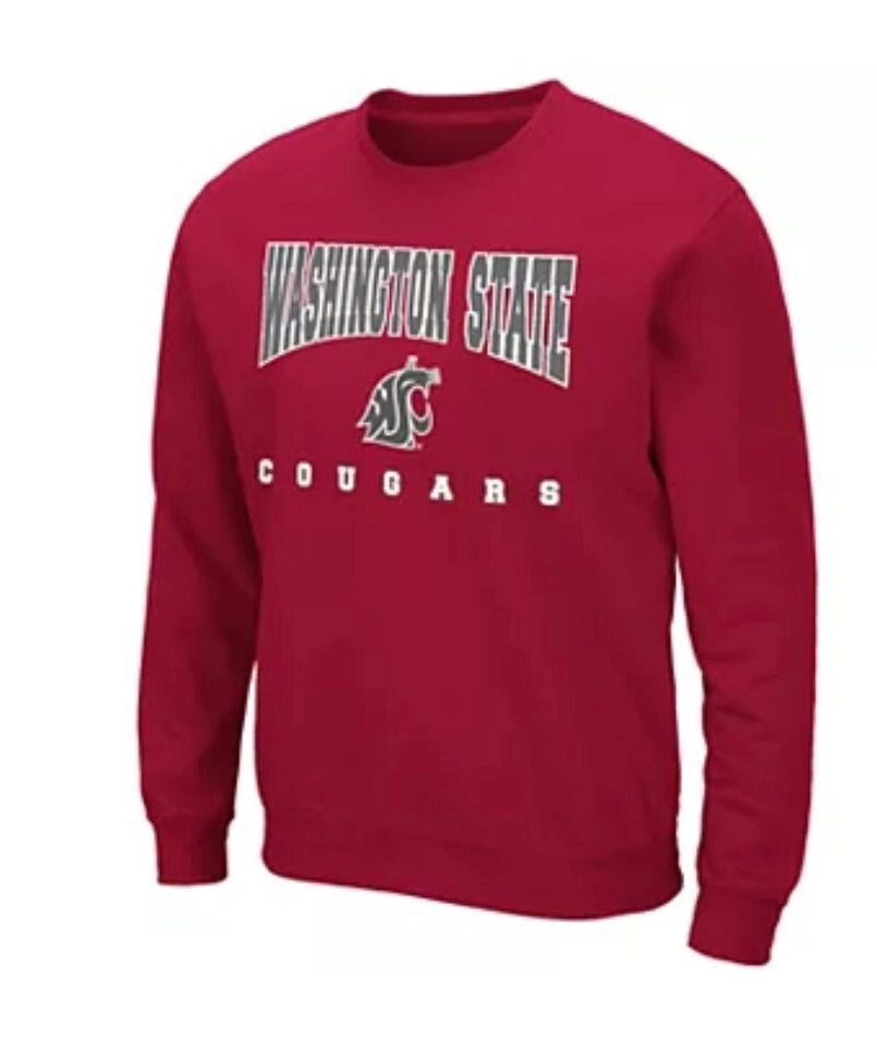 Colosseum Washington State Cougars Red Crewneck Fleece NCAA Sweatshirt