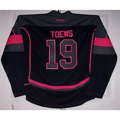 TOEWS Black & Hot Pink Chicago Blackhawks GIRLS Reebok Jersey Youth