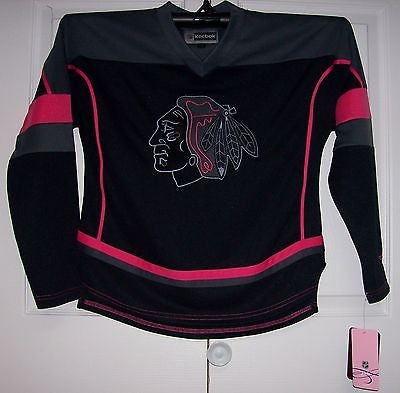 TOEWS Black & Hot Pink Chicago Blackhawks GIRLS Reebok Jersey Youth