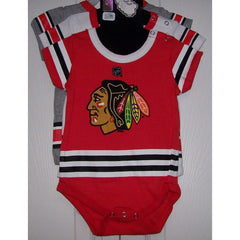 3 pack Chicago Blackhawks Baby CREEPERS Reebok Red White Grey Jersey