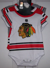 3 pack Chicago Blackhawks Baby CREEPERS Reebok Red White Grey Jersey